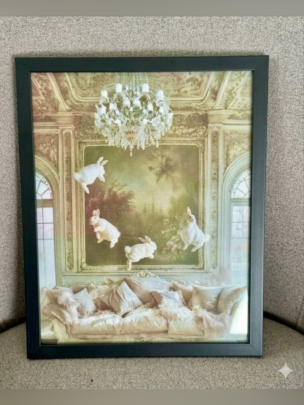 Elegant Framed 8x10 Jubilation WhimsicalRabbits Art Print
